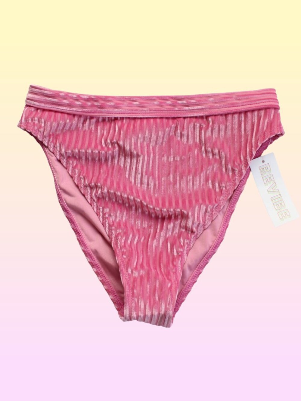 Dippin Daisy’s Pink Velvet Festival High-Waisted Ultra Bottom Bikini Small NWT